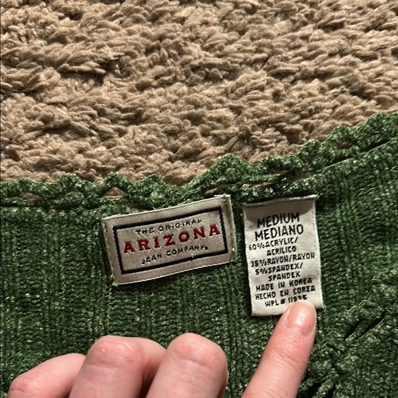Arizona Jean Company Green Crew Neck Sweater - Picture 2 of 7